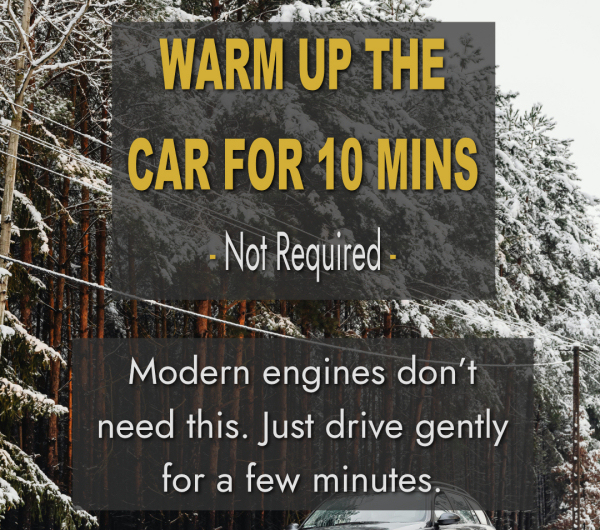 Myth #2: Warm Up Your Car for 10 Minutes in Winter
